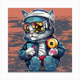 Dj Cat Canvas Print