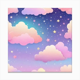 Sky With Twinkling Stars In Pastel Colors Square Composition 54 Canvas Print