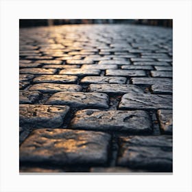 Cobblestone Street At Dusk Canvas Print