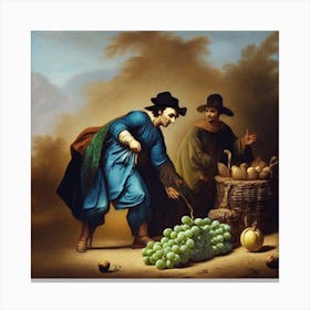 Leonardo Creative Green Grapes Harvest In A Vineyard In The St 0 Canvas Print