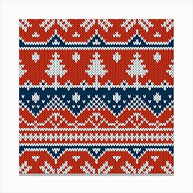 Christmas Knitted Pattern 1 Canvas Print