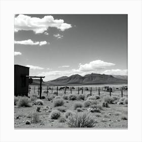 Black And White Desert Scene Canvas Print