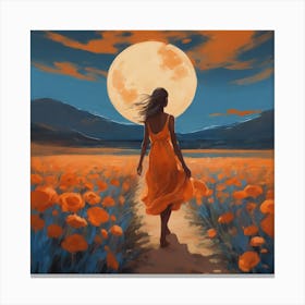 Dancing Under The Moon A Phoenician Inspired Painting Of Graceful Movement (4) Canvas Print