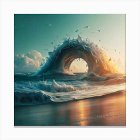 Wave In The Ocean Canvas Print