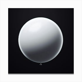 White Balloon Isolated On Black Canvas Print