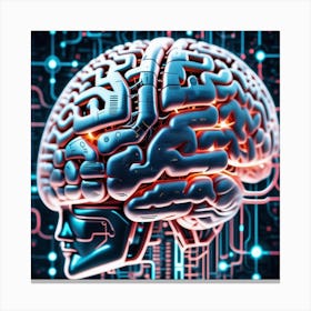 Artificial Intelligence Brain 50 Canvas Print