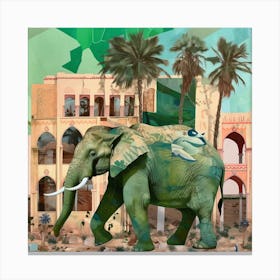 Elephant In The Desert Canvas Print