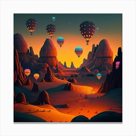 Hot Air Balloons In The Desert Canvas Print