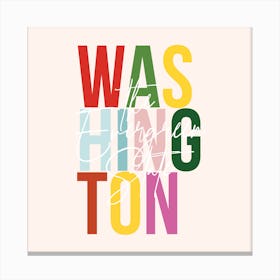 Washington The Evergreen State Color Canvas Print