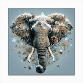 Elephant In Snow Canvas Print