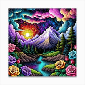 Roses In The Mountains 1 Canvas Print