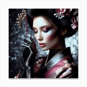 Japan Traditional Geisha Illustration By Ad 172 Canvas Print