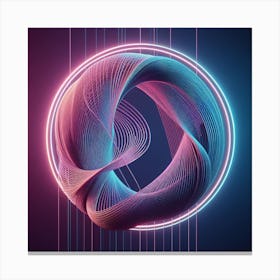 Neon String Circle Canvas Print