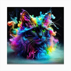 Cat face of colorful clouds Canvas Print