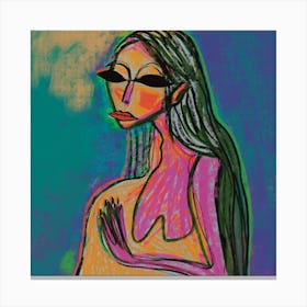 Woman With Long Hair Canvas Print