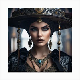 Woman In A Hat Canvas Print