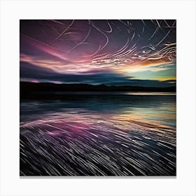 Star Trails Over Water 1 Canvas Print