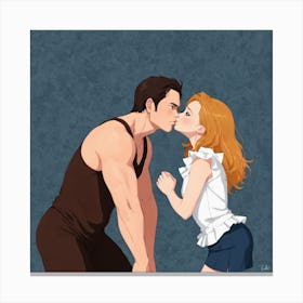 Kissing Couple 9 Canvas Print