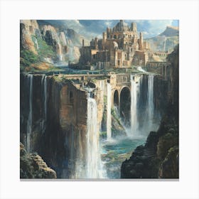 Castle In The Mountains Art Canvas Print