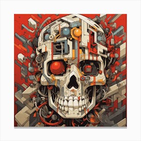 Skull Of A Robot Canvas Print