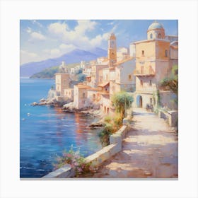 AI Sunlit Charm: Mediterranean Sonata Canvas Print