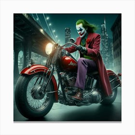 Joker On A Motorcycle 30 Canvas Print