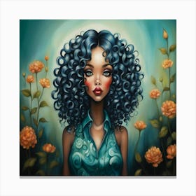 Afro Girl Canvas Print