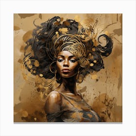 African Woman With Gold Hair Canvas Print