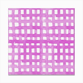 Watercolor Pink Grid Canvas Print