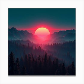 Sunset In The Mountains 51 Canvas Print