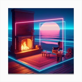 Neon Living Room Canvas Print