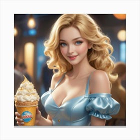 Ice Cream Girl 2 Canvas Print