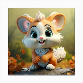 Cute Mouse In Autumn 3 Canvas Print