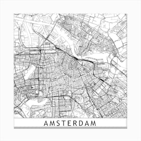 Amsterdam Map  I Canvas Print