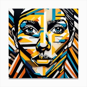 Determination And Resilience With Bold And Overlapping Tape Strips Creating A Strong And Unwavering Expression Canvas Print