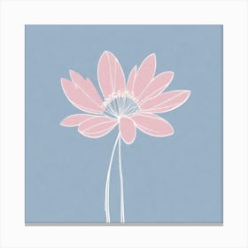 A White And Pink Flower In Minimalist Style Square Composition 374 Canvas Print