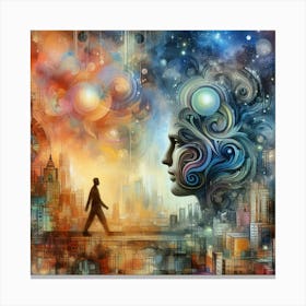 Man Walking In The City Canvas Print