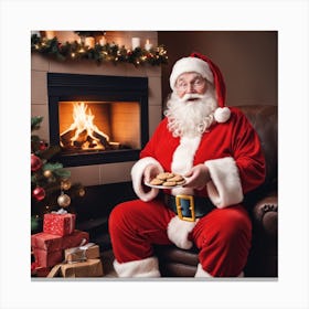 Santa Claus With Cookies 3 Canvas Print
