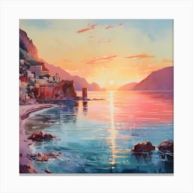 Coastal Symphony: Seaside Brushstrokes Canvas Print