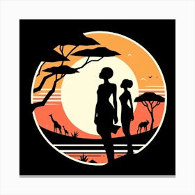 Silhouette Of African Women 2 Canvas Print