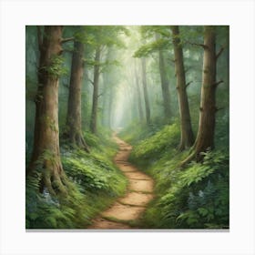 Forest Path Art Print 3 Canvas Print