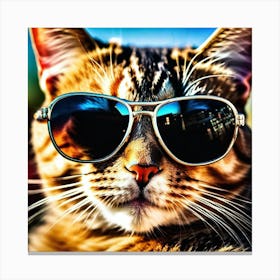 Cat In Sunglasses 16 Canvas Print