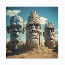 Alien Easter Island 2 1 Canvas Print