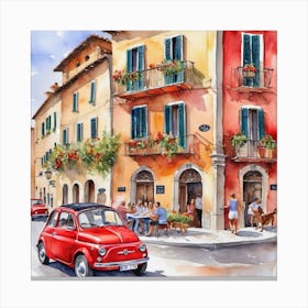 Italian Watercolor Painting Canvas Print