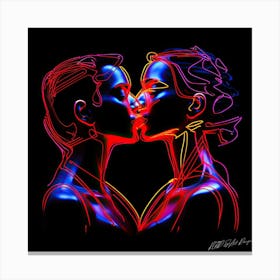 Glow Effect - Kissing Couple Canvas Print