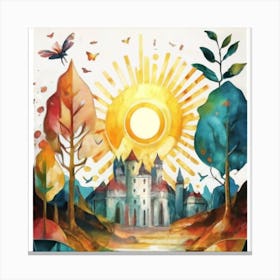 Watercolor landscapes 3 Canvas Print