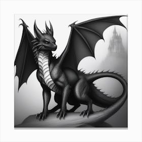 Black Bat Dragon 2 Canvas Print