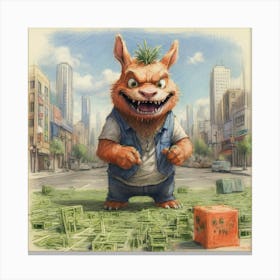 Money Bunny Canvas Print