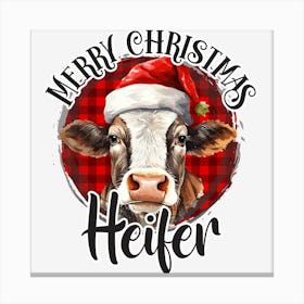 Merry Christmas Heifer Canvas Print