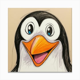 Penguin Drawing 3 Canvas Print